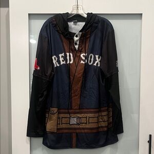 Star Wars Red Sox Long Sleeve Hooded T-Shirt, Size XL